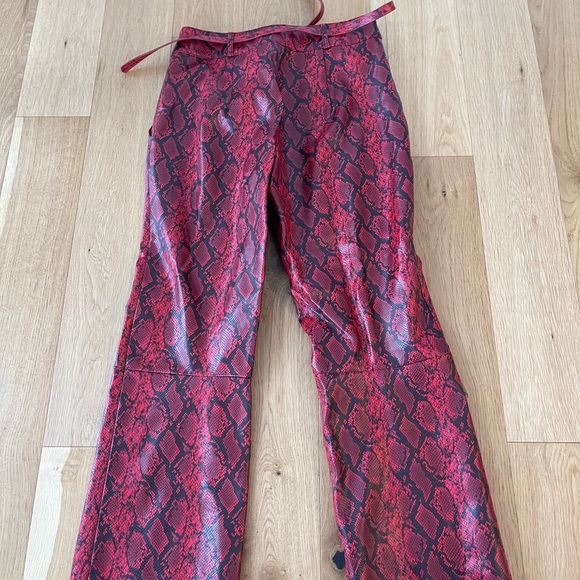 Ronny Kobo Collection Pants - RONNY KOBO SNAKE LEATHER PANTS